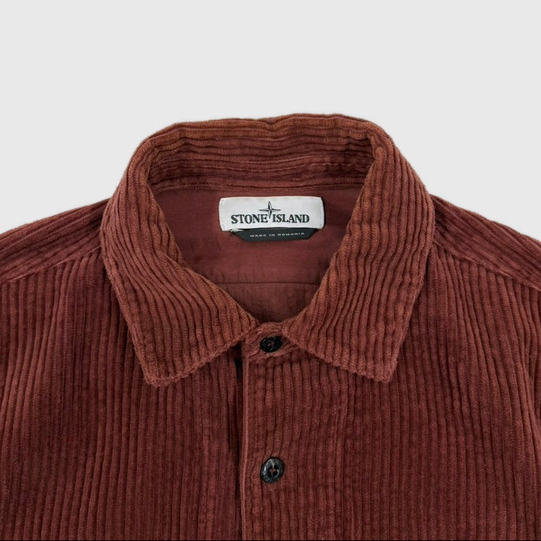 Stone Island Corduroy Overshirt Burgundy Size Small - extra-2 view