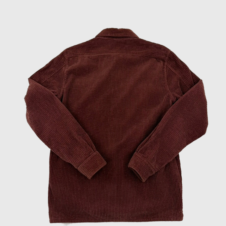 Stone Island Corduroy Overshirt Burgundy Size Small - label view