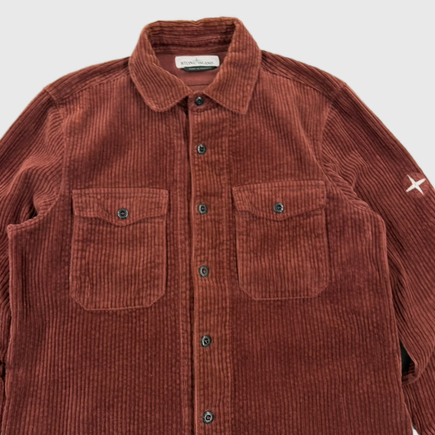Stone Island Corduroy Overshirt Burgundy Size Small - photo 8 view