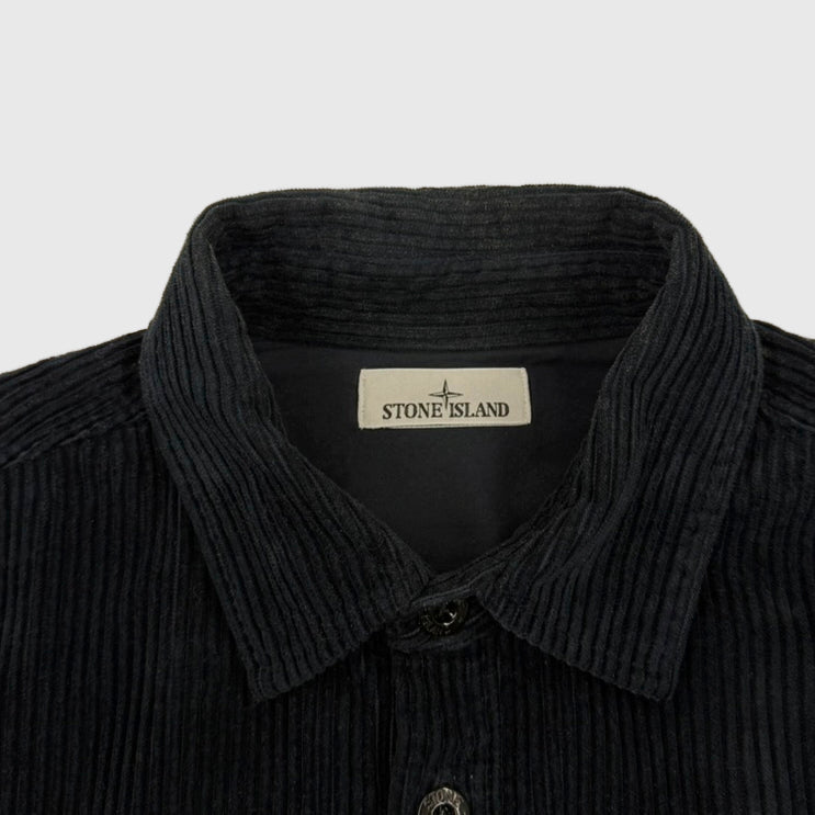 Stone Island Corduroy Overshirt Navy Size XL - front view