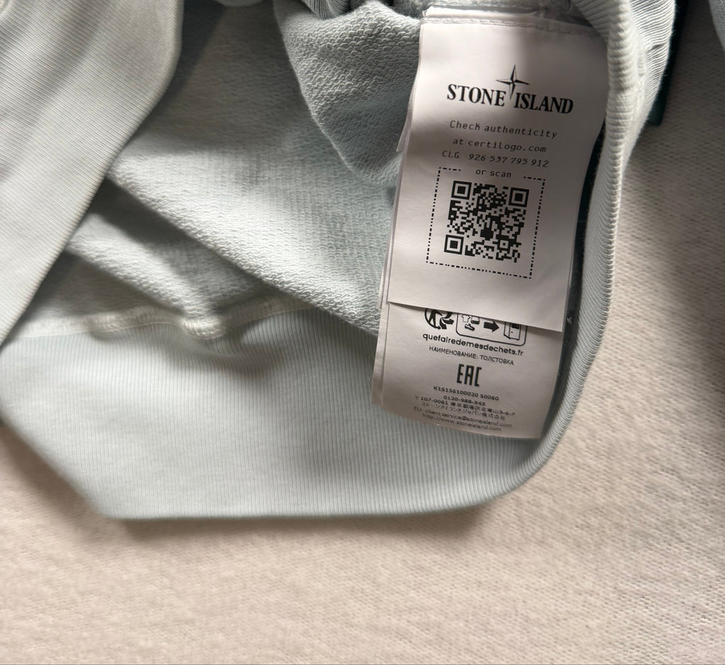Stone Island Crewneck Sweater SS25 Sky Blue/Ice Size Small - extra-2 view