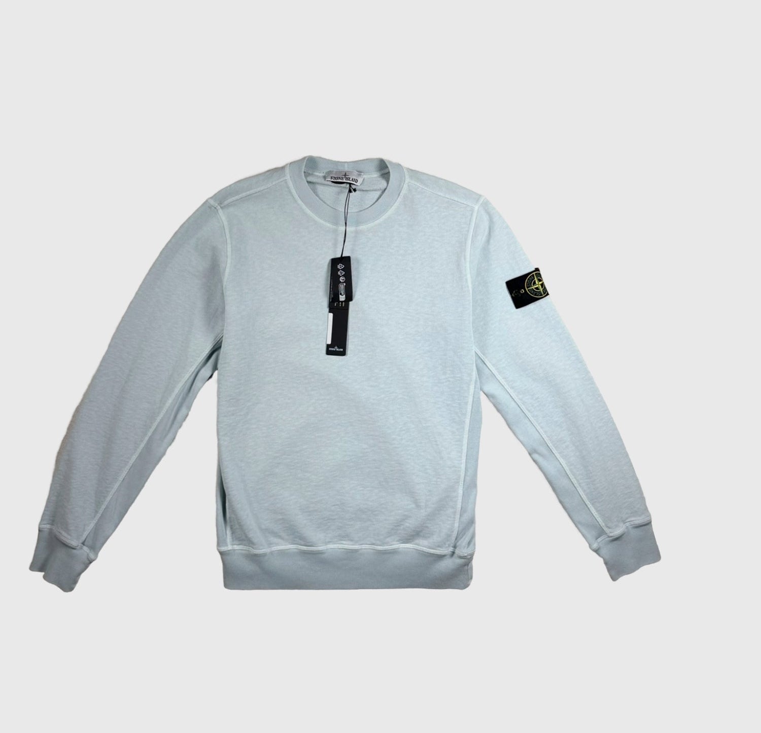 Stone Island Crewneck Sweater SS25 Sky Blue/Ice Size Small - front view