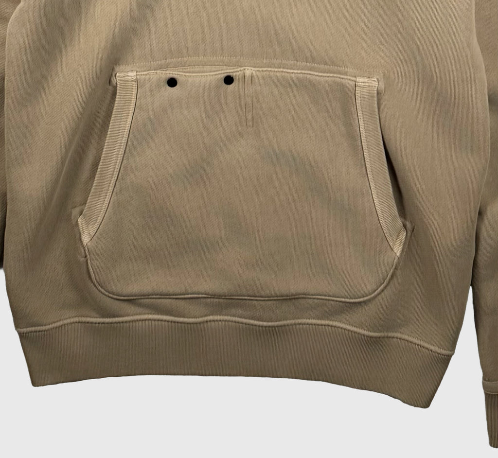 Stone Island Diagonal Fleece Old Effect Hoodie Beige Size Medium - front view