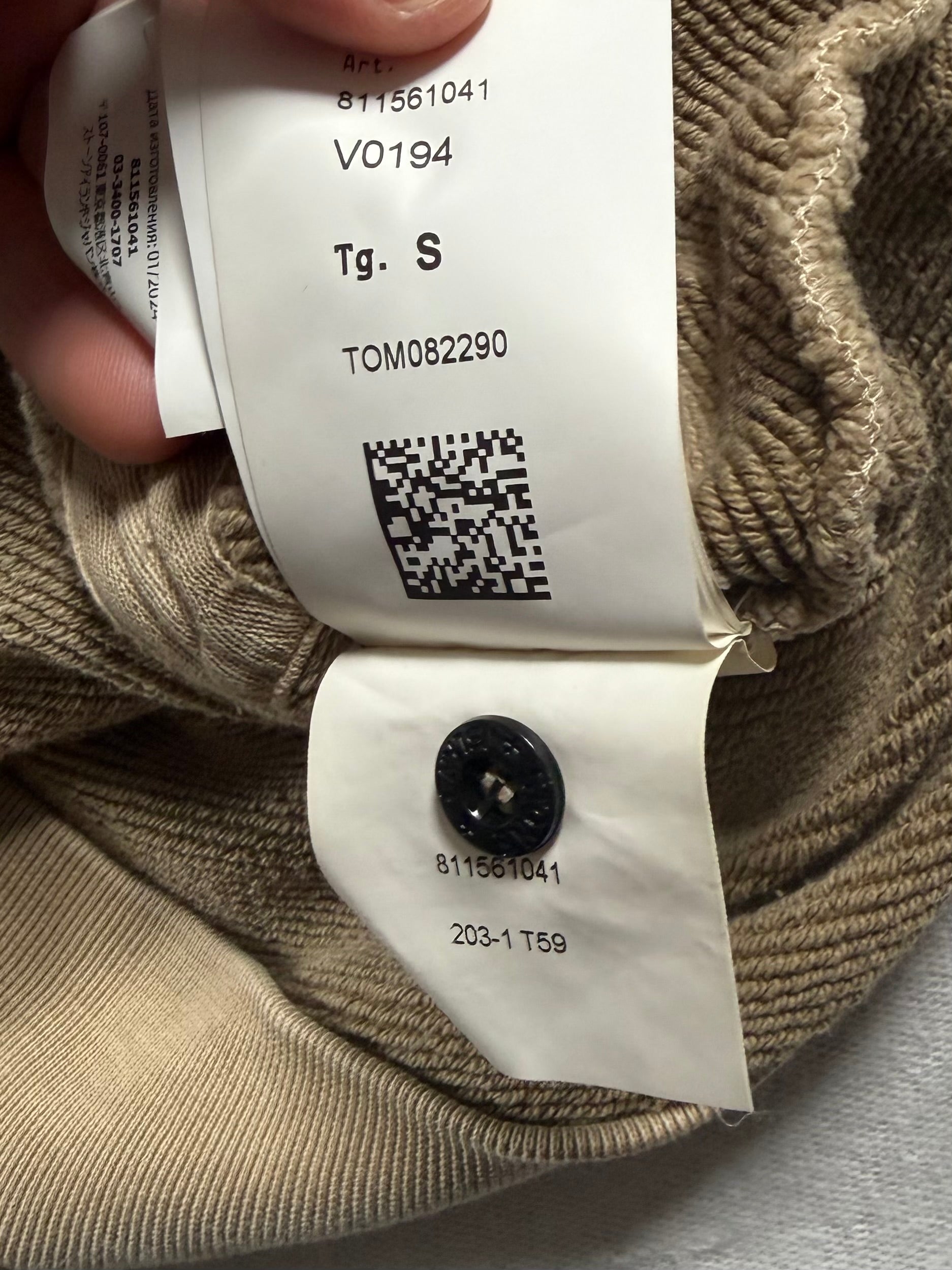 Stone Island Diagonal Fleece Old Effect Hoodie Beige Size Small - photo 7 view
