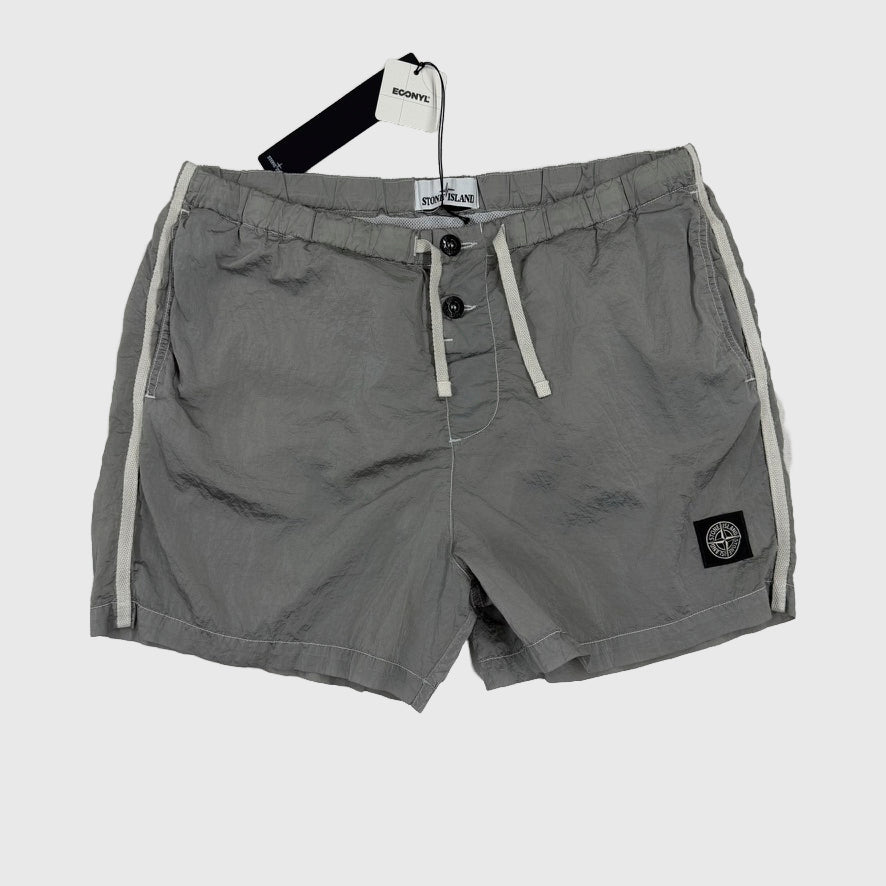 Stone Island Econyl Nylon Metal Swim Shorts Grey Size Large - detail view