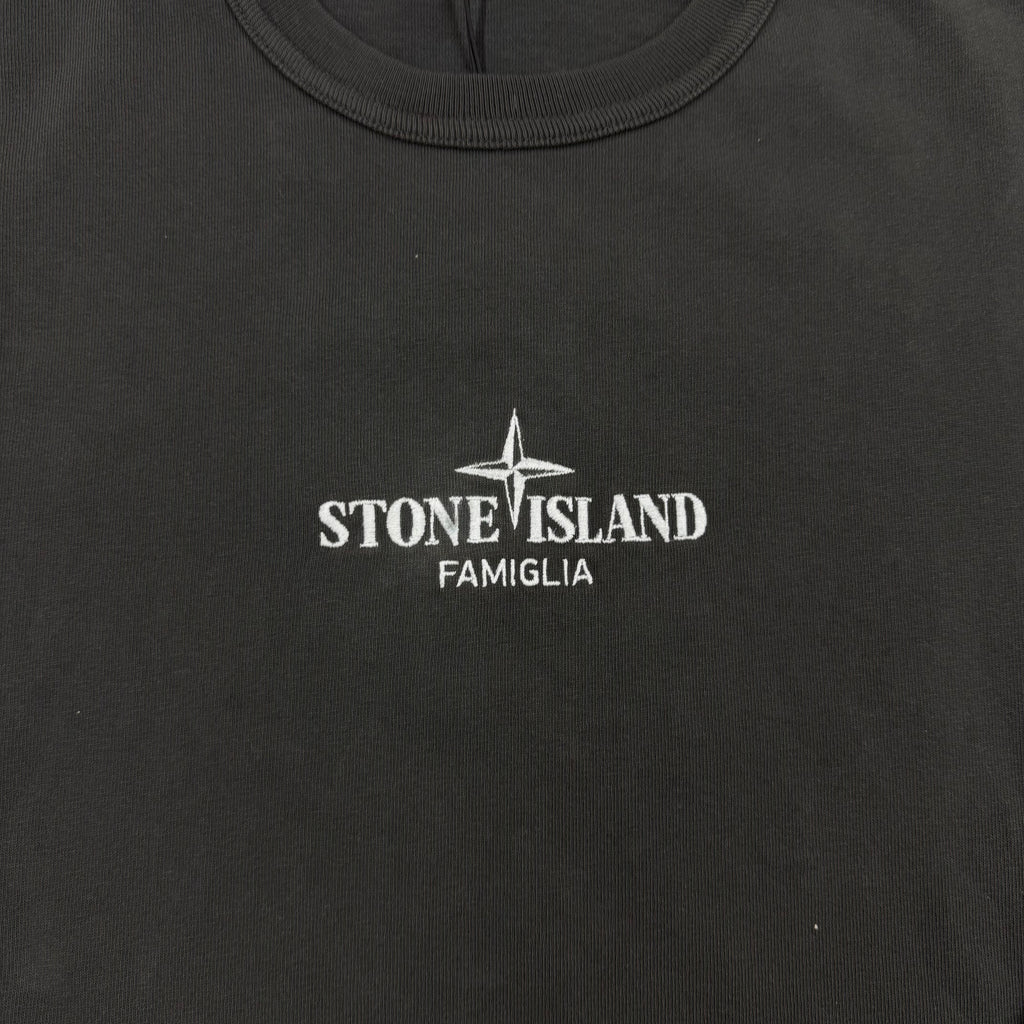 Stone Island Famiglia Logo Long Sleeve Tee Black - extra-1 view