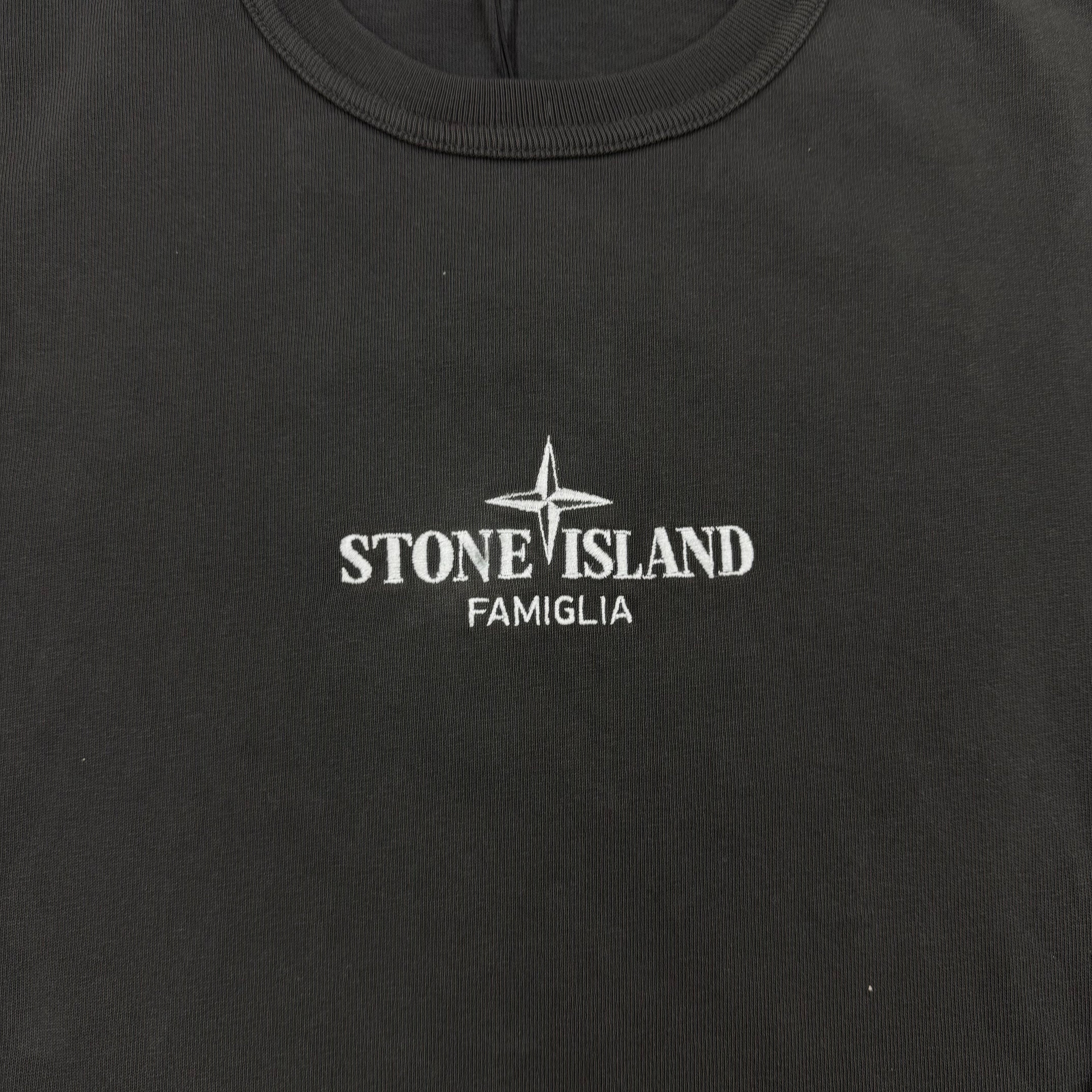 Stone Island Famiglia Logo Long Sleeve Tee Black - extra-1 view