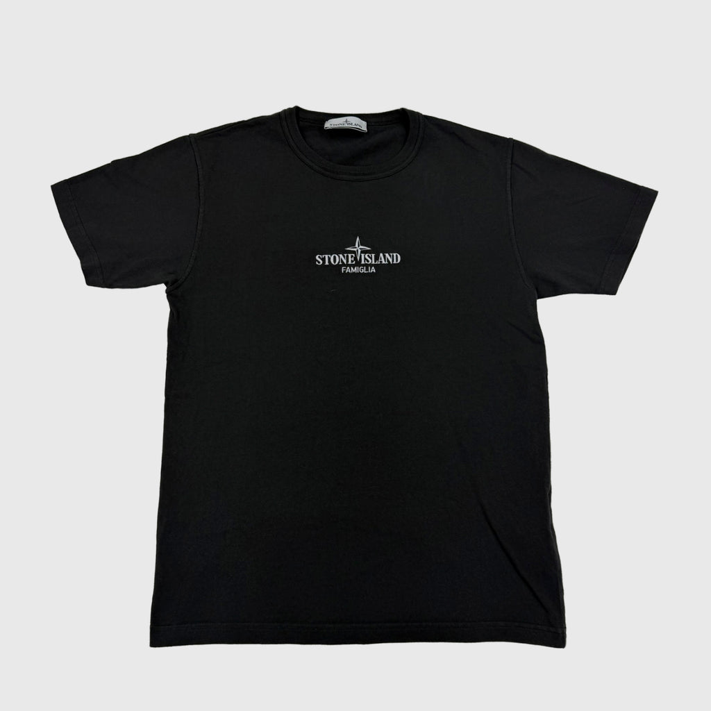 Stone Island Famiglia Logo Tee Black Size Medium - front view