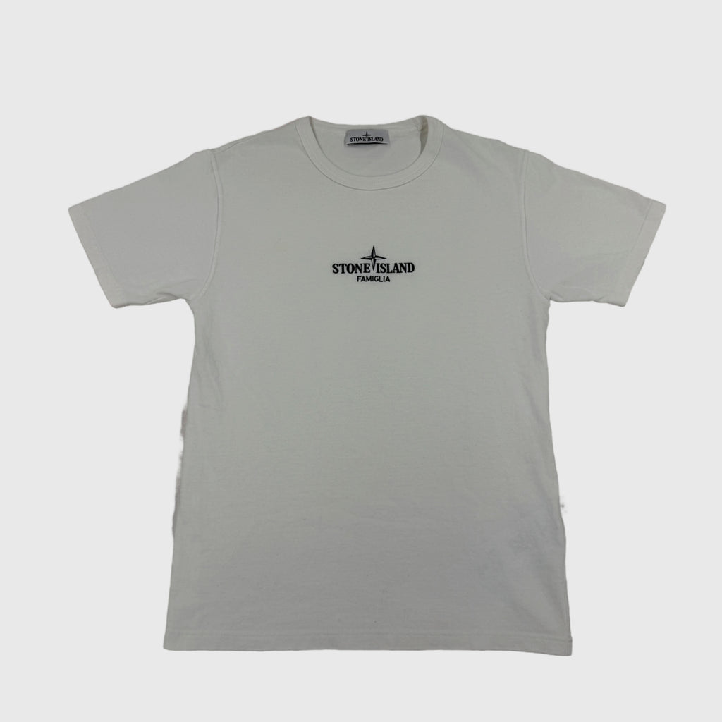 Stone Island Famiglia Logo Tee White Size Medium - extra-1 view