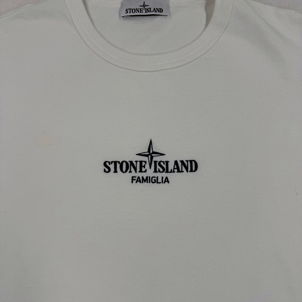 Stone Island Famiglia Logo Tee White Size Medium - label view