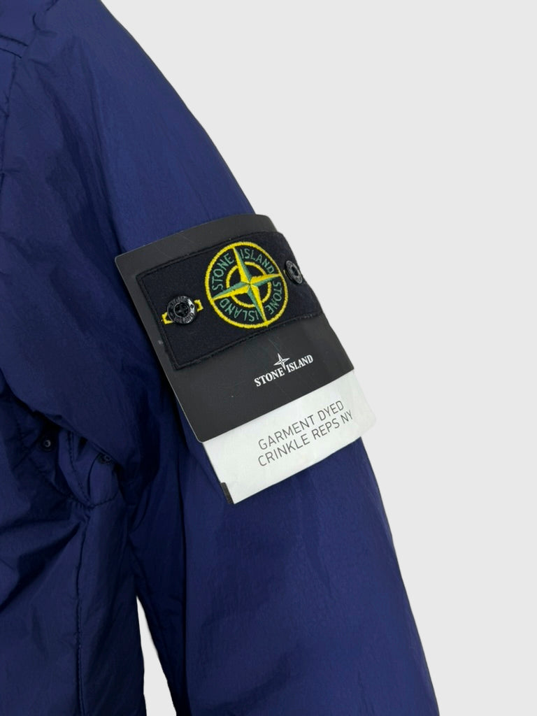 Stone Island Garment Dyed Crinkle Reps NY Parka Navy Blue Size Small - back view