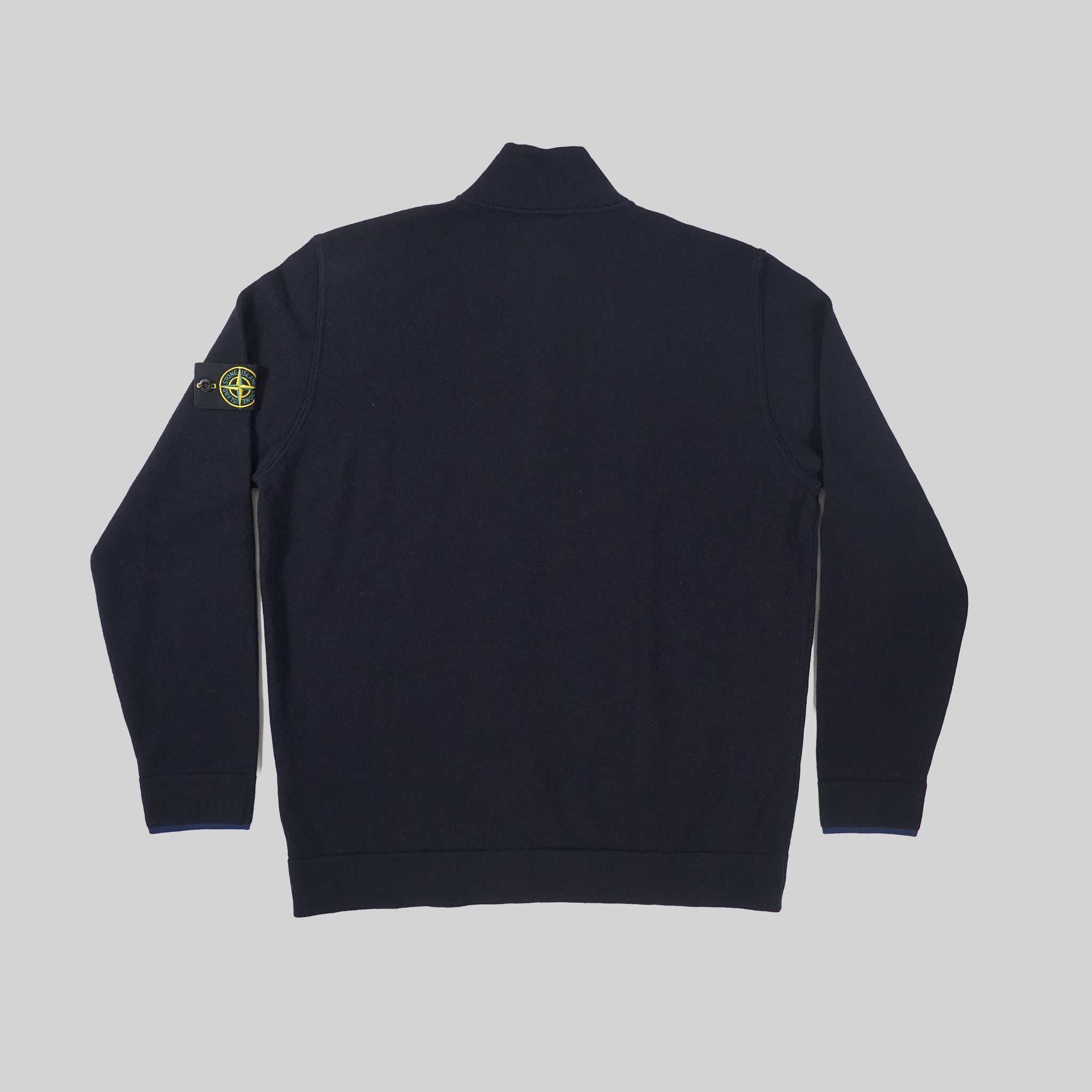 Stone Island Navy Quarter Zip Knit