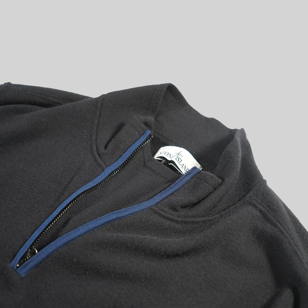 Stone Island Navy Quarter Zip Knit