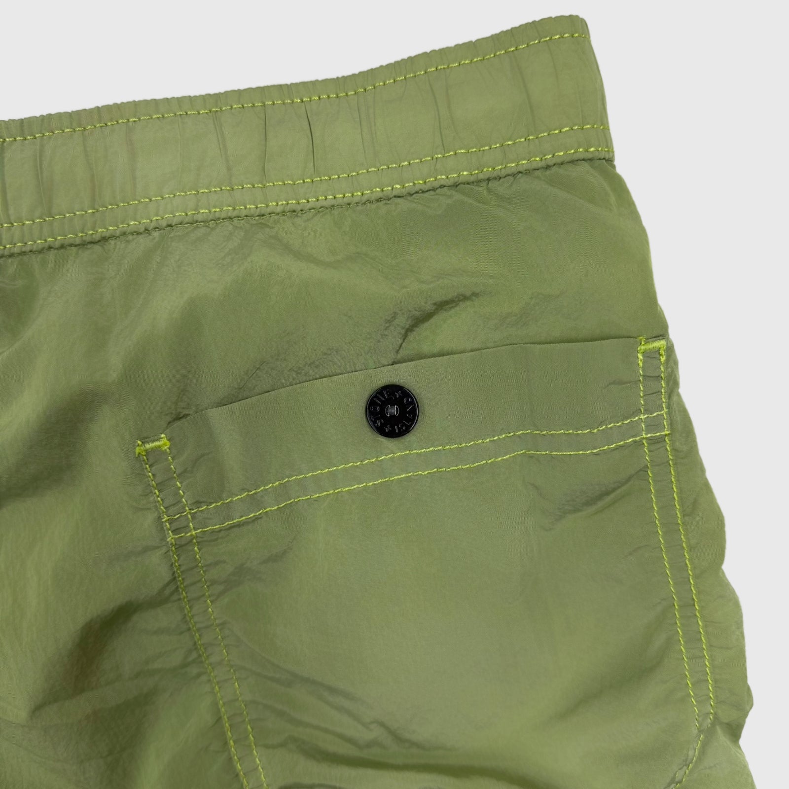 Stone Island Nylon Metal Swim Shorts Olive Green Size Medium - extra-1 view