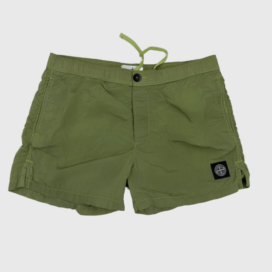Stone Island Nylon Metal Swim Shorts Olive Green Size Medium - photo 12 view