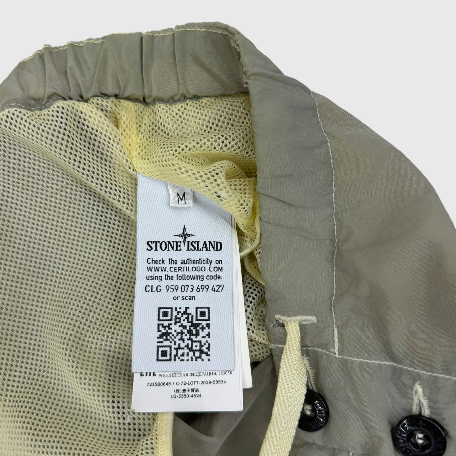 Stone Island Nylon Metal Swim Shorts Sage Green Size Medium - extra-1 view