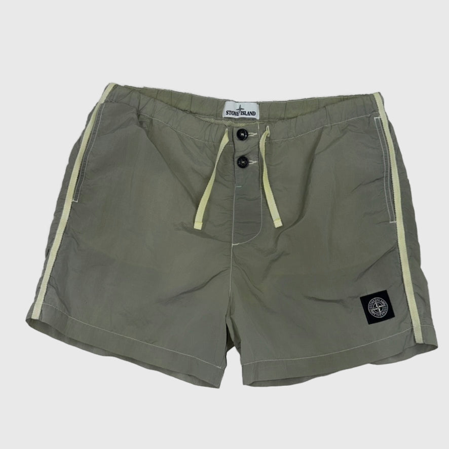 Stone Island Nylon Metal Swim Shorts Sage Green Size Medium - front view