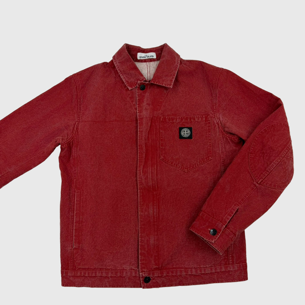 Stone Island Panama Placcato Jacket Burgundy Size Large - extra-1 view