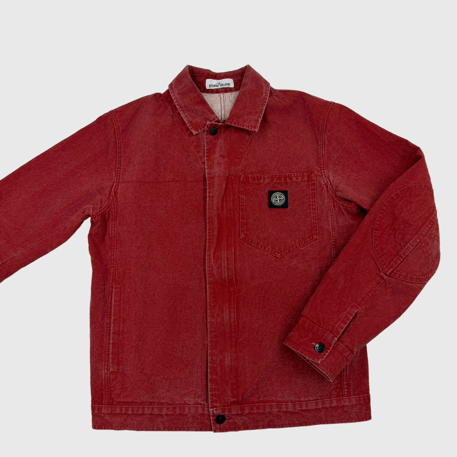 Stone Island Panama Placcato Jacket Burgundy Size Large - extra-1 view