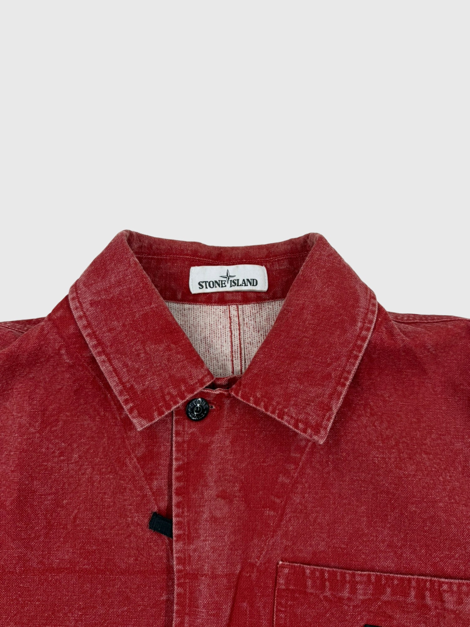 Stone Island Panama Placcato Jacket Burgundy Size Large - front view