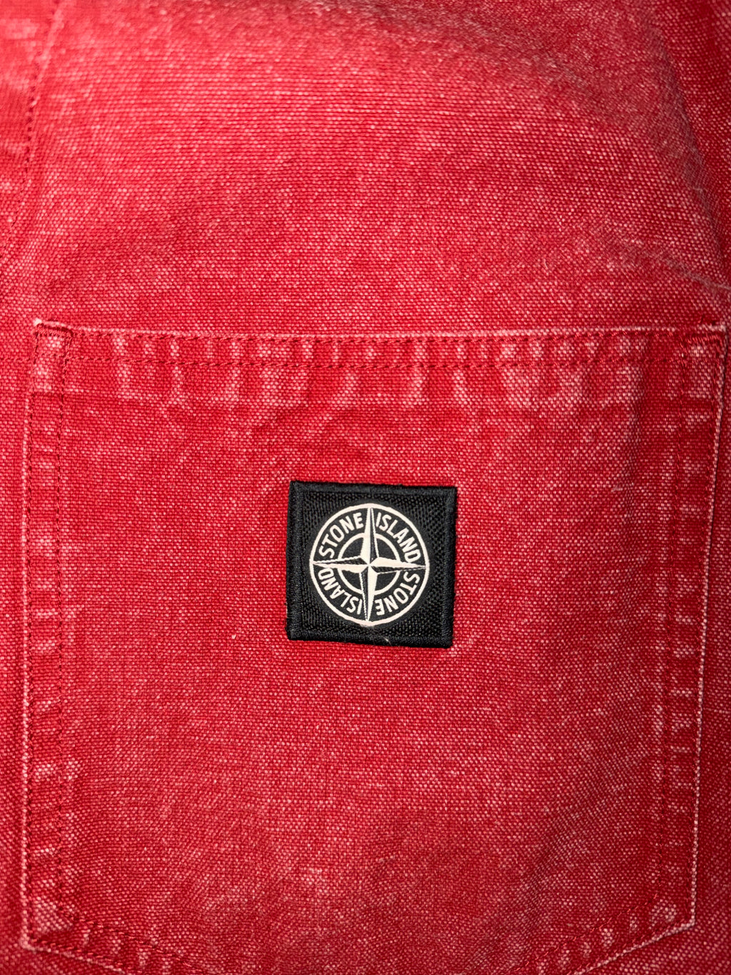 Stone Island Panama Placcato Jacket Burgundy Size Large - label view