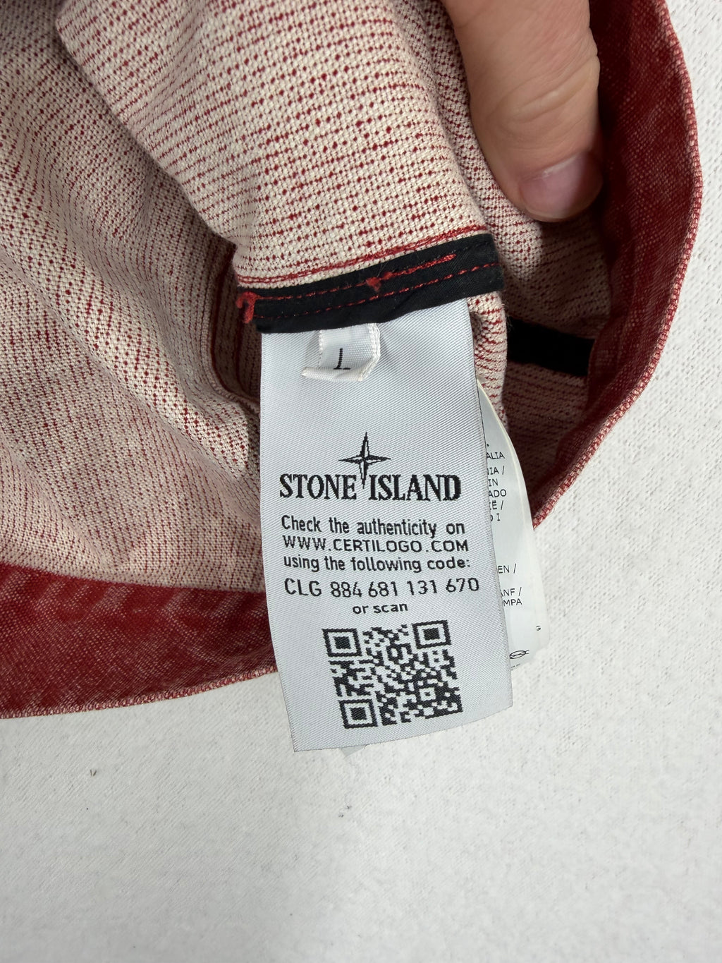 Stone Island Panama Placcato Jacket Burgundy Size Large - photo 13 view