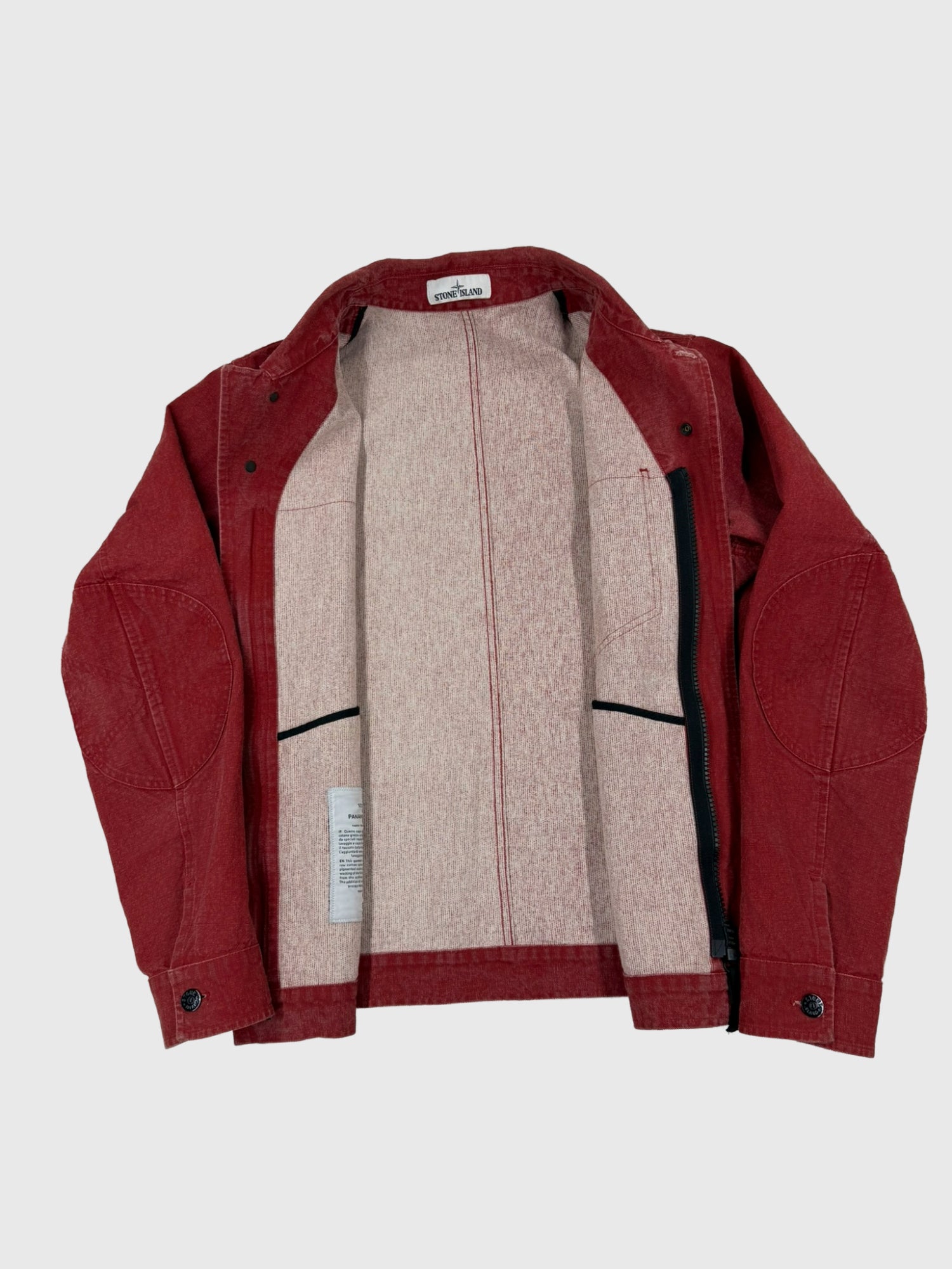 Stone Island Panama Placcato Jacket Burgundy Size Large - photo 8 view