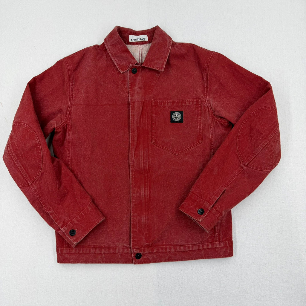 Stone Island Panama Placcato Jacket Burgundy Size Large - photo 9 view
