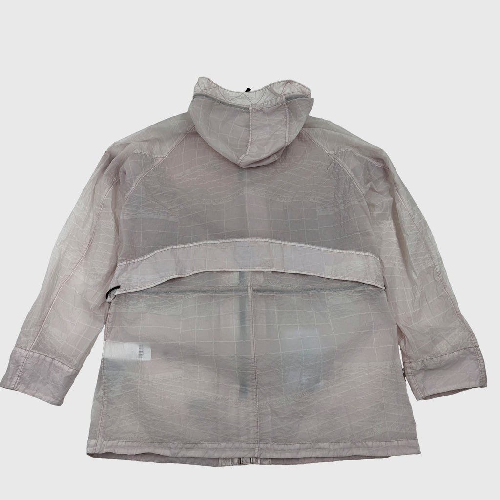 Stone Island Reflective Grid on Lamy-TC Parka Antique Rose Size XL - detail view
