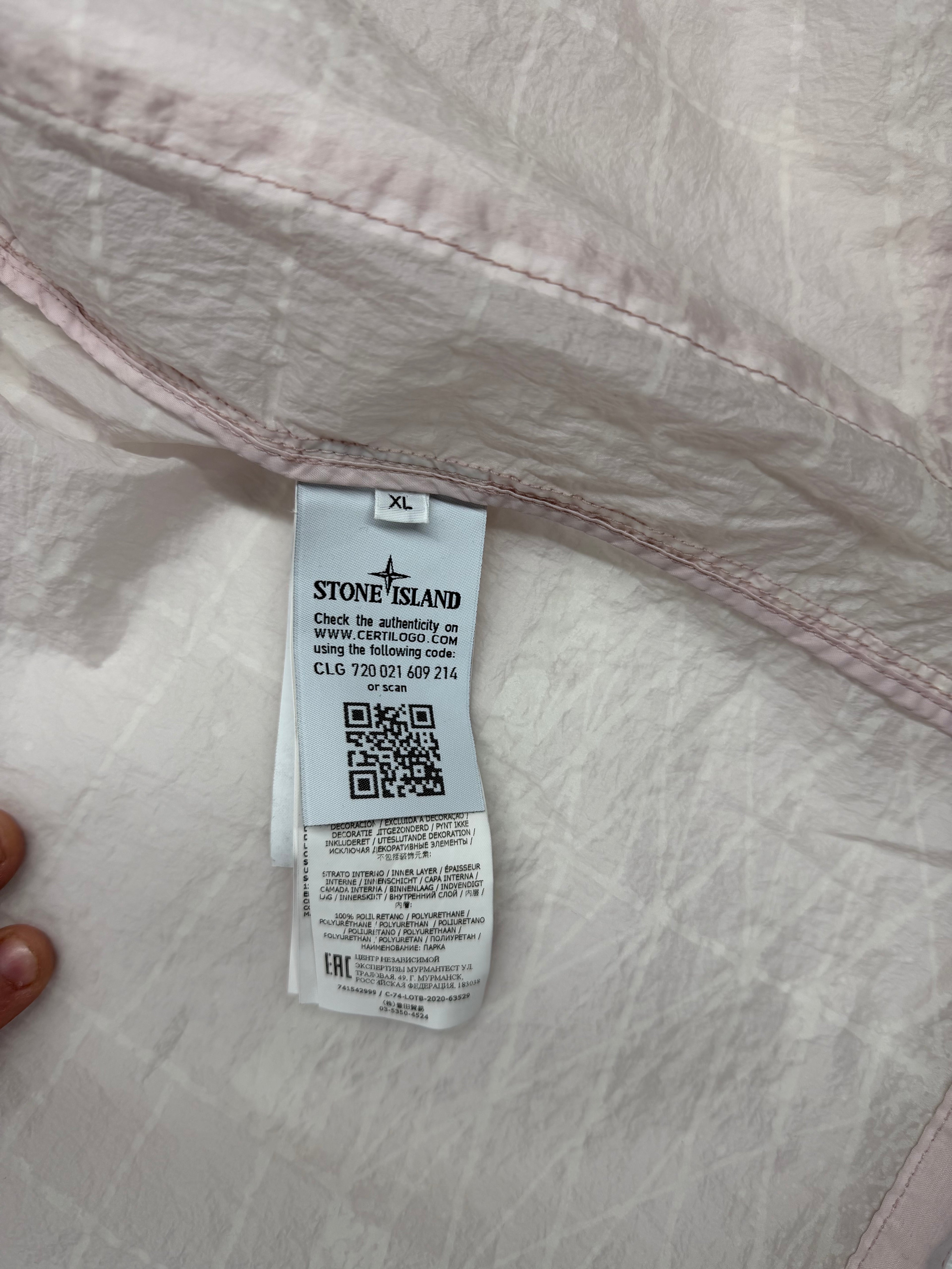 Stone Island Reflective Grid on Lamy-TC Parka Antique Rose Size XL - extra-1 view