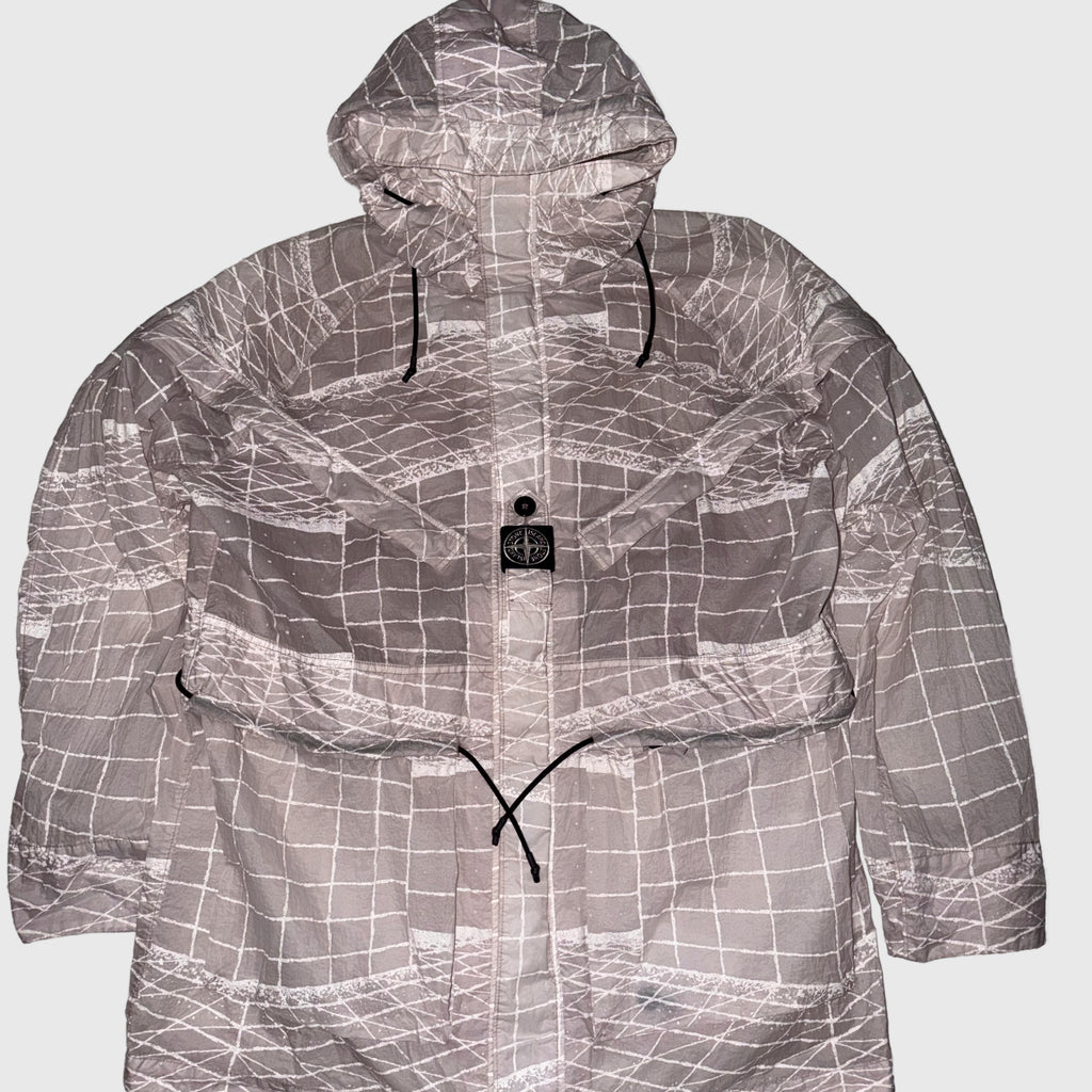 Stone Island Reflective Grid on Lamy-TC Parka Antique Rose Size XL - photo 20 view