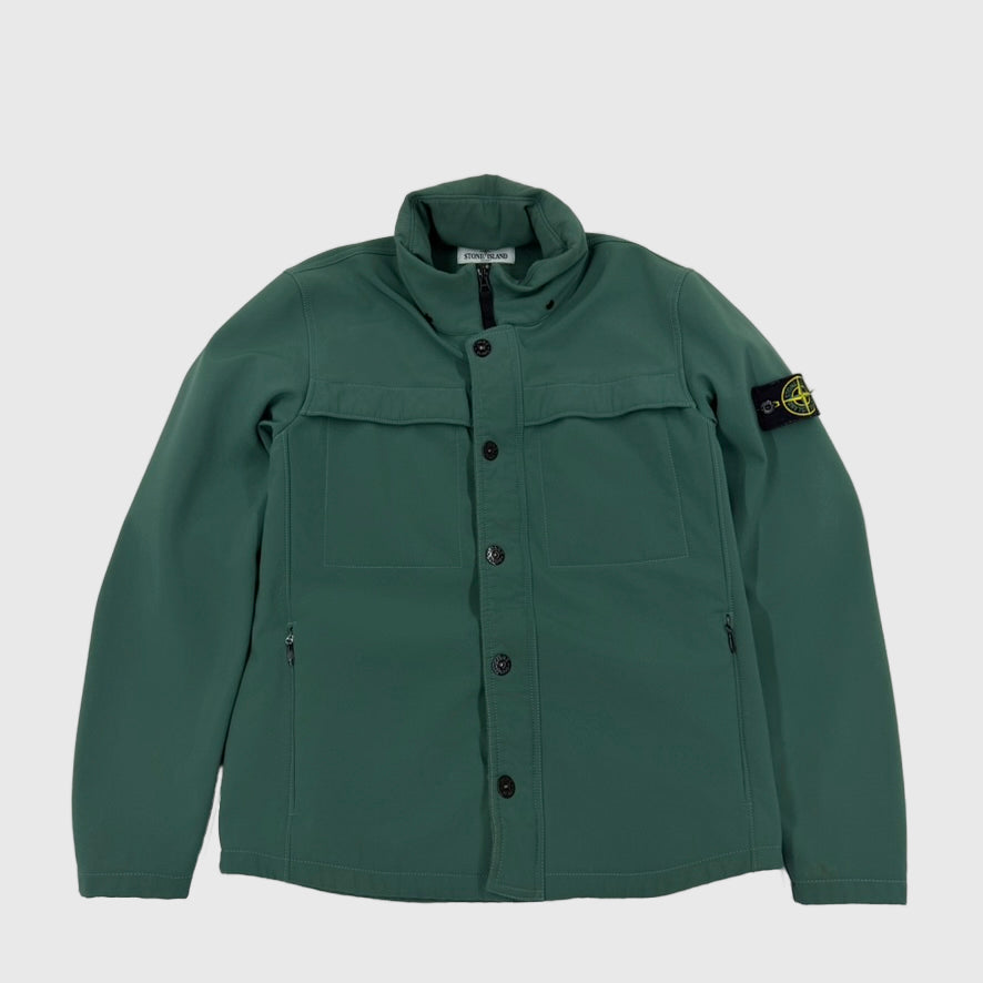 Stone Island Soft Shell-R Jacket Green Size Large - back view