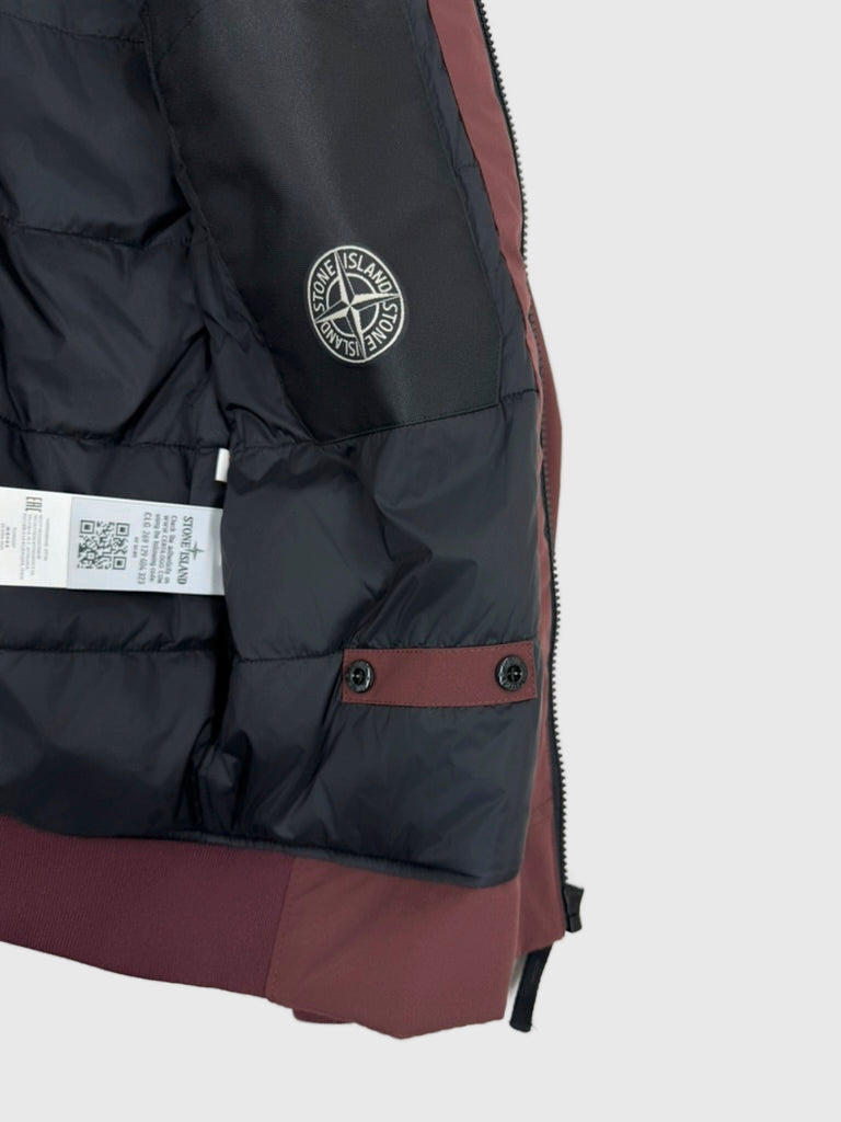 Stone Island Soft Shell-R PrimalOft Jacket Burgundy Size Small - back view