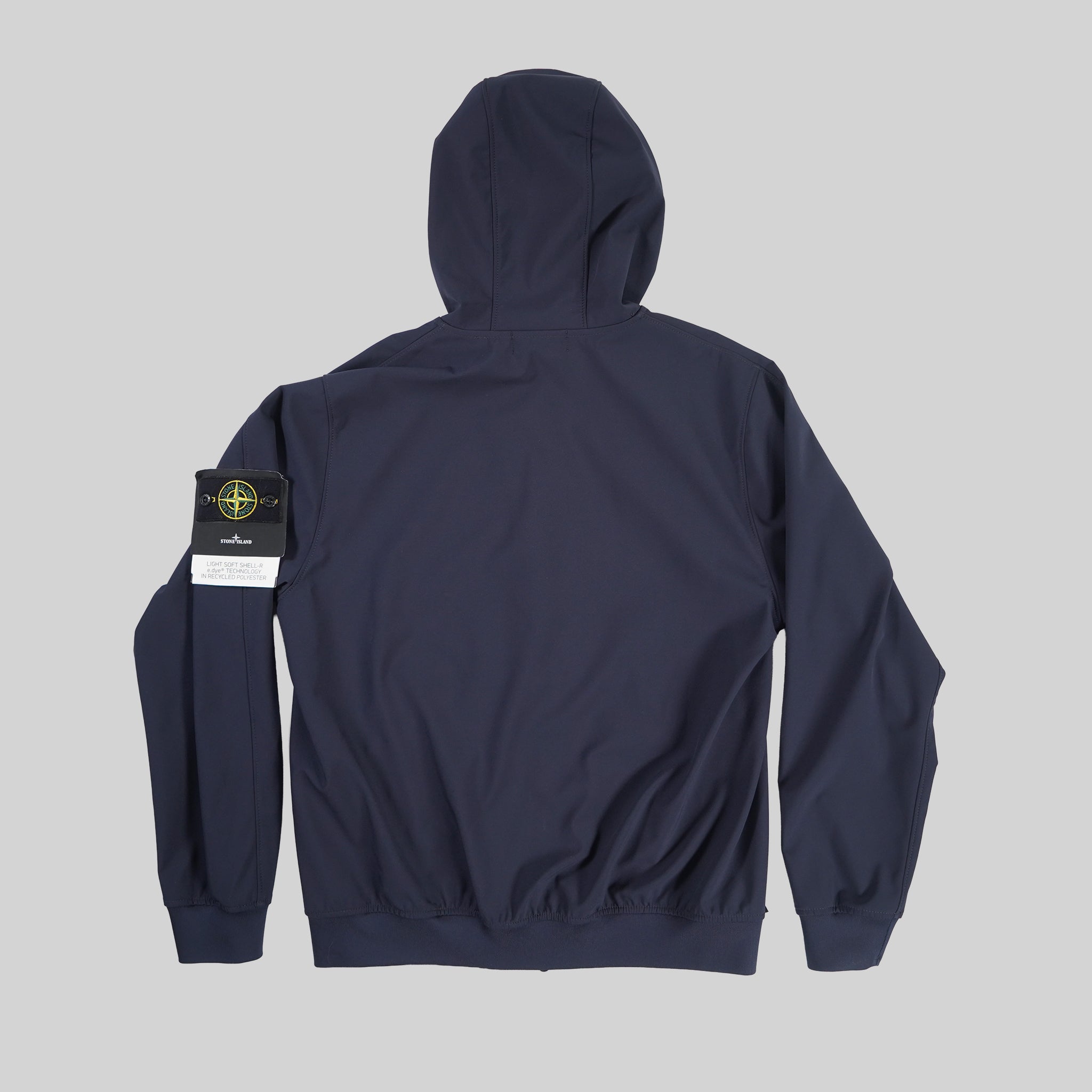 Stone Island Navy Light Soft Shell-R_E.Dye ®Technology In Recycled Polyester Jacket