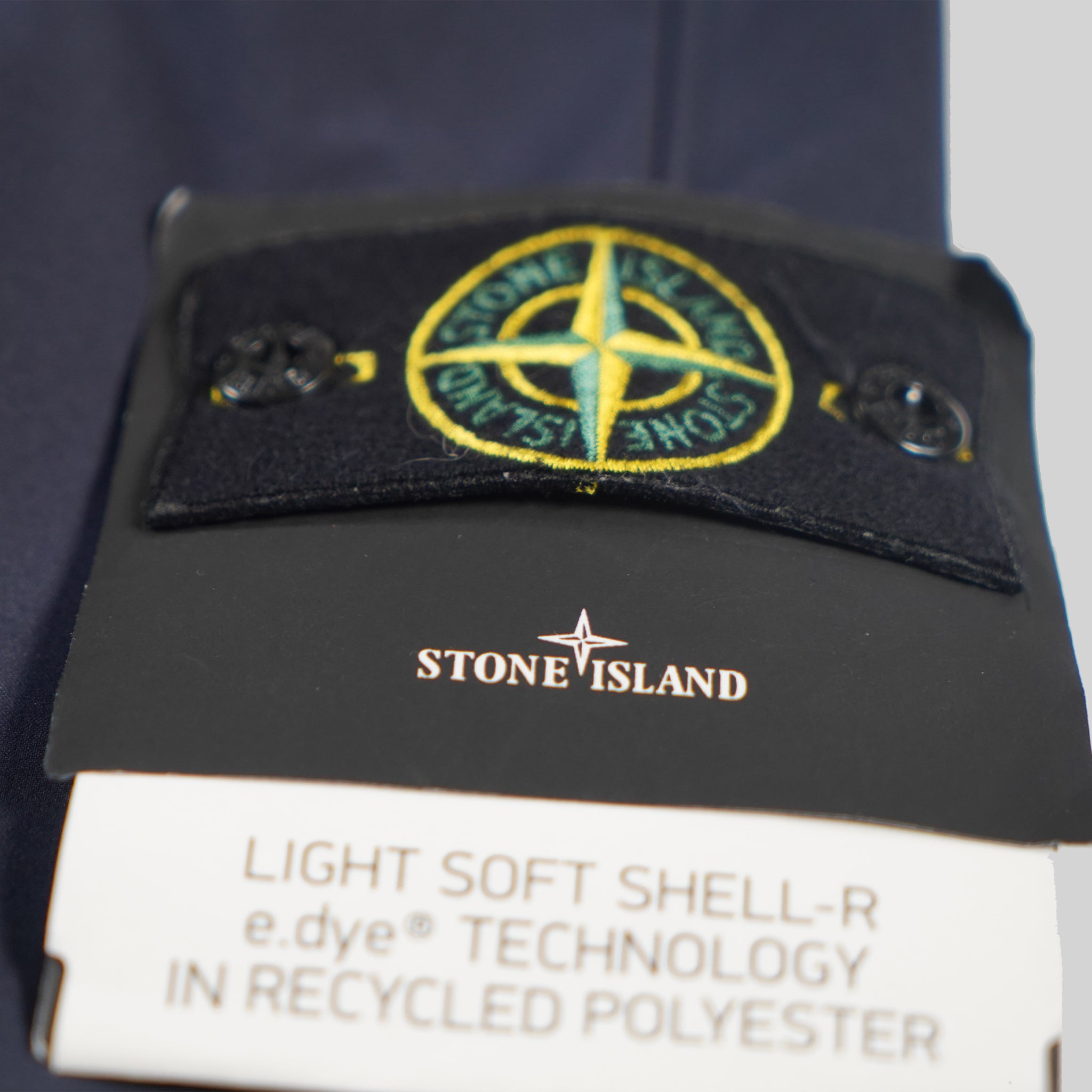 Stone Island Navy Light Soft Shell-R_E.Dye ®Technology In Recycled Polyester Jacket