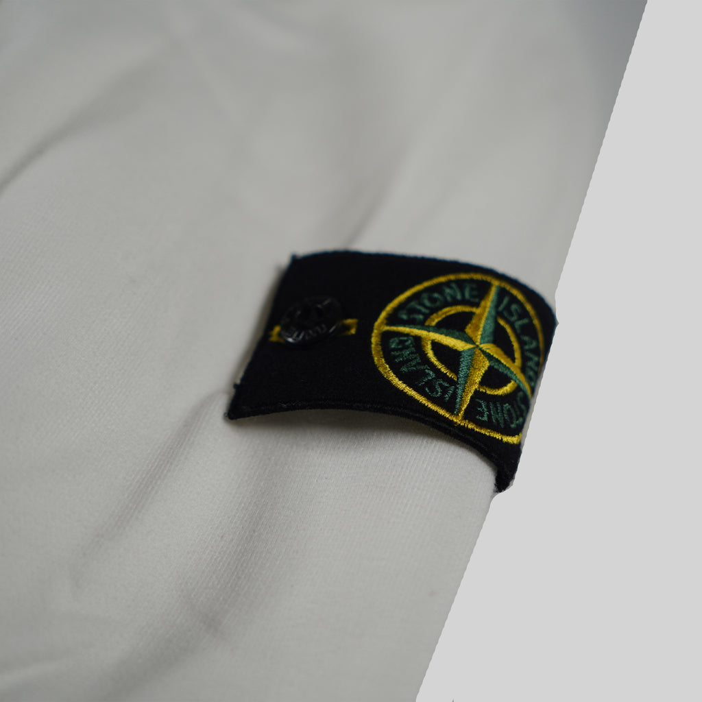 Stone Island White Zip-Up Hoodie