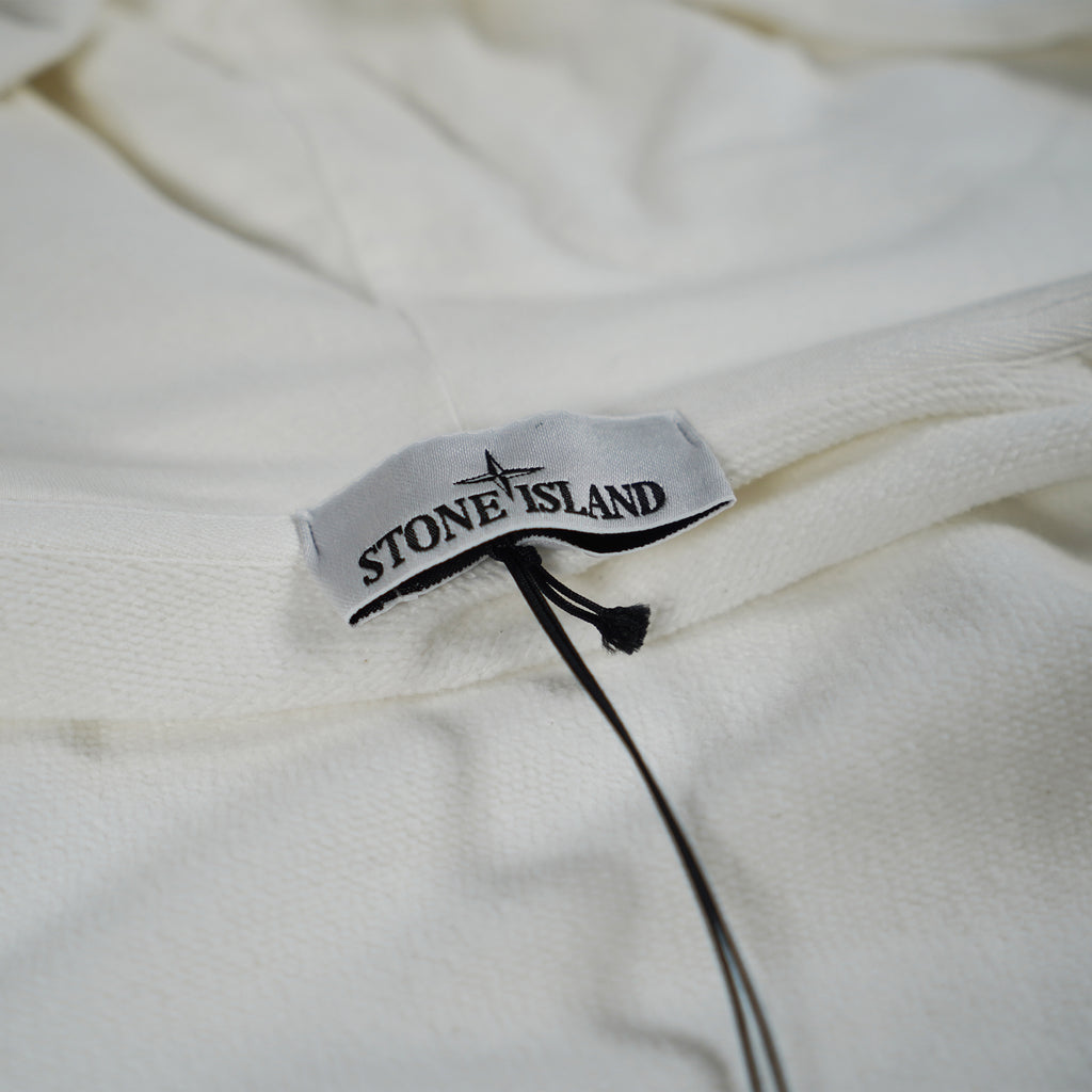 Stone Island White Zip-Up Hoodie