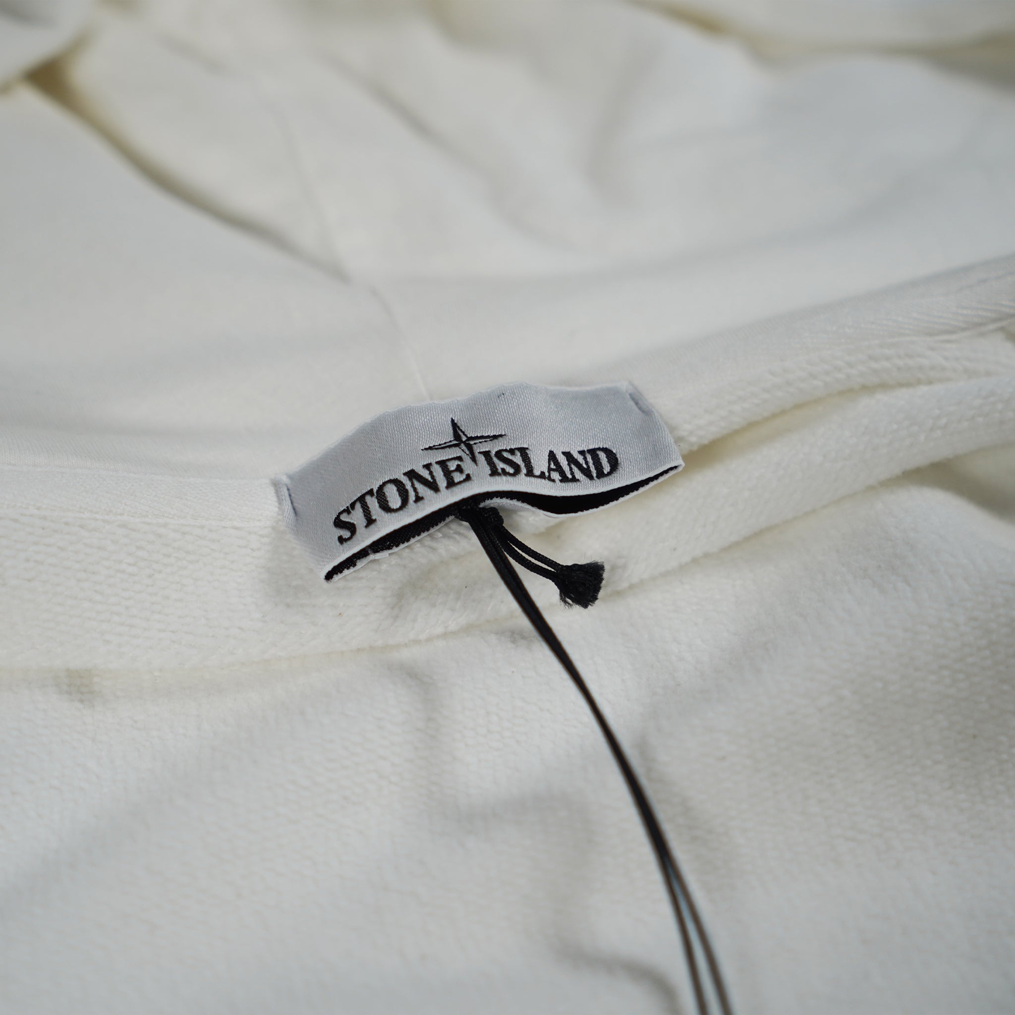 Stone Island White Zip-Up Hoodie